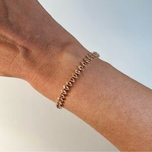 18k Rose gold-plated tennis bracelet with marquise stones